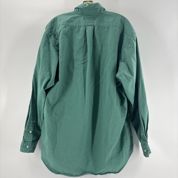 Ralph Lauren Men's Button Up Size Large Blaire Dark Kelly Green Purple Pony Logo - Picture 5 of 5